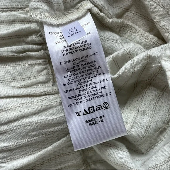 Maeve Anthropologie Wide Leg Linen Blend new High Rise Barrel Boho Summer Siez 8 - Picture 14 of 15